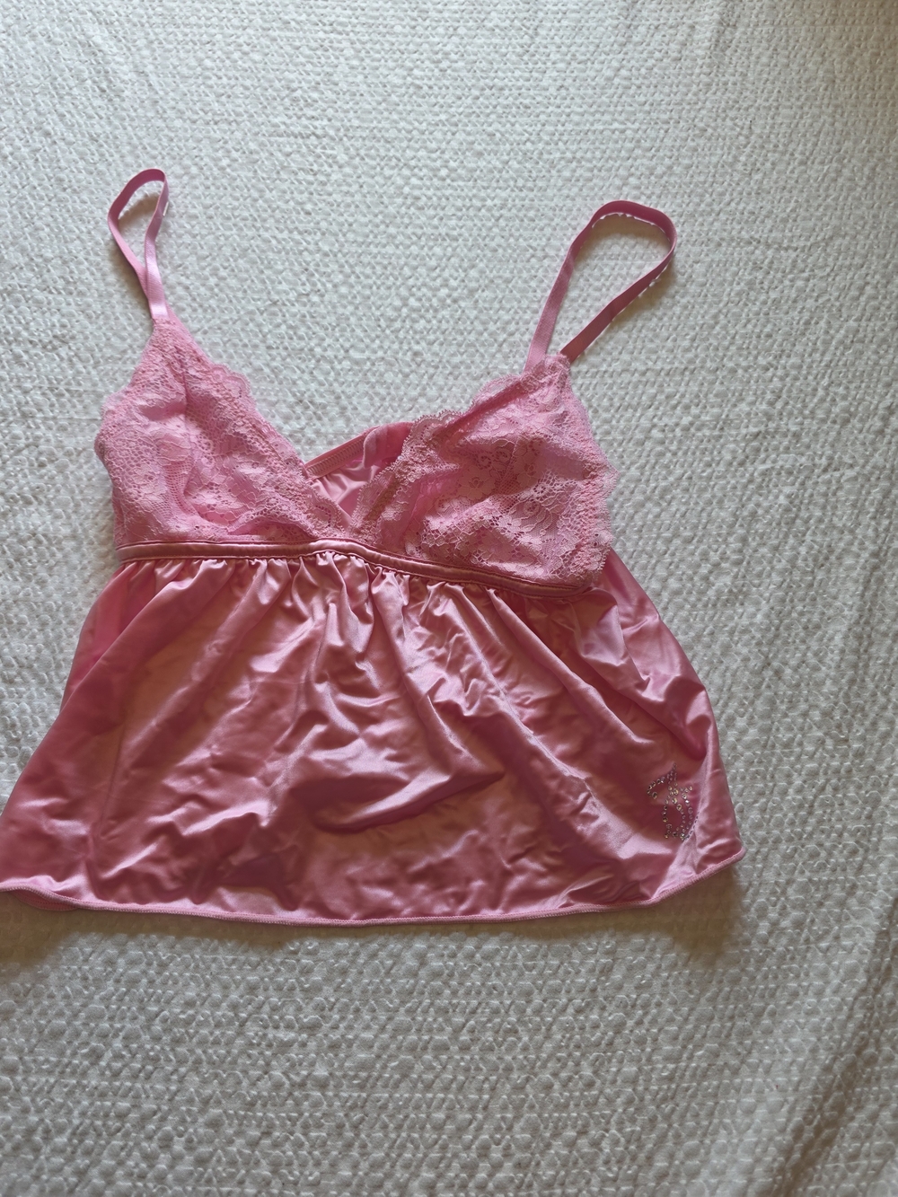 Juicy Couture Pink Lace and Satin Camisole Pajama Top M